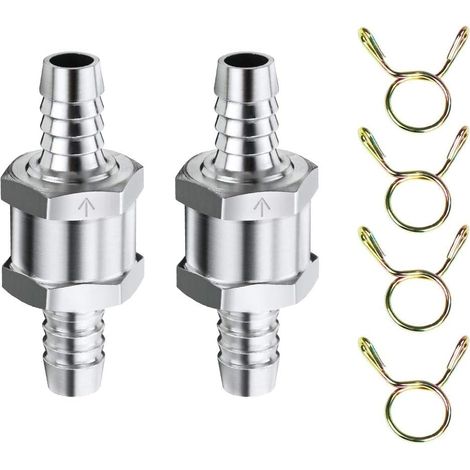2Pcs Clapet Anti-Retour 10MM D'Aluminium, Valve De Contrôle De Carburant pour Essence Diesel, Systèmes à Basse Pression (1/5)
