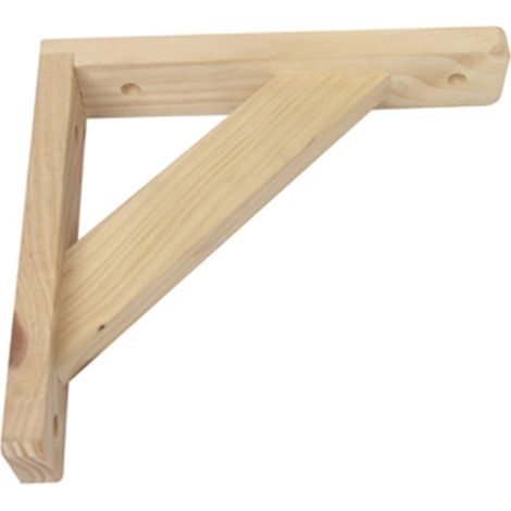 Afbat – Console murale en bois brut pour étagère – Longueur 190mm – Modèle Pratic en pin – Fixation murale robuste