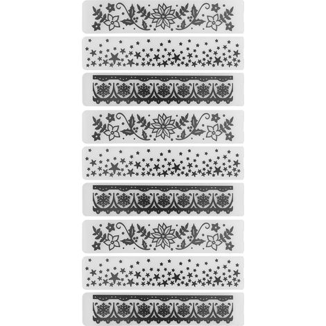 9Pcs Embossing Folder DIY Plastic ConcaveConvex Embossed Template Paper Crafts for Card Scrapbook (1/5)