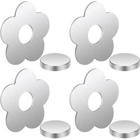 Juego de 4 pesas magnéticas de acero inoxidable para manteles, con pinzas para manteles (aprox. 55 g), con forma de trébol de cuatro hojas (1/5)