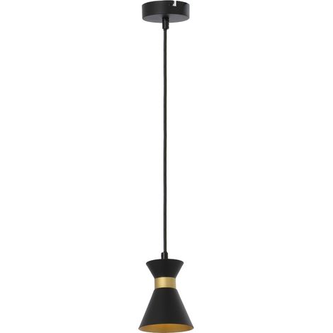 Suspension spot Breda métal noir/or 1xE14 40W Reality
