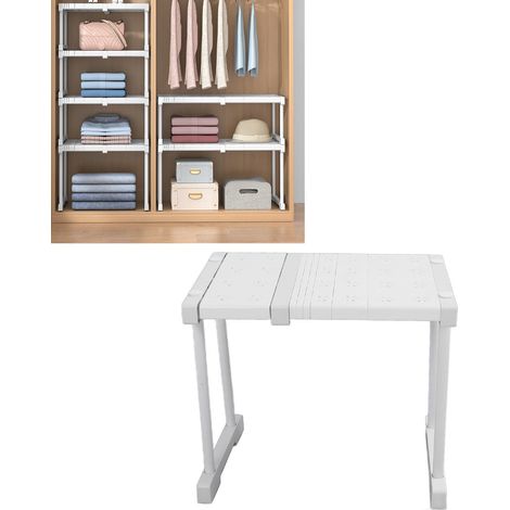 Ausziehbares Regalsystem, 11-teilig, max. Traglast 55 kg, Breite 24 cm, Höhe 32 cm, Tragkraft 55 kg, für Schrank, Kommode, Garderobe, ausziehbar von 27–38 cm (1/5)