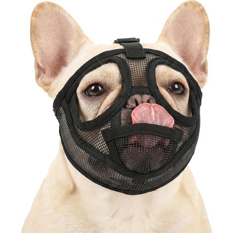 Museliere Bouledogue Francais, Réglable Muselière pour Chiens à Museau (1/5)