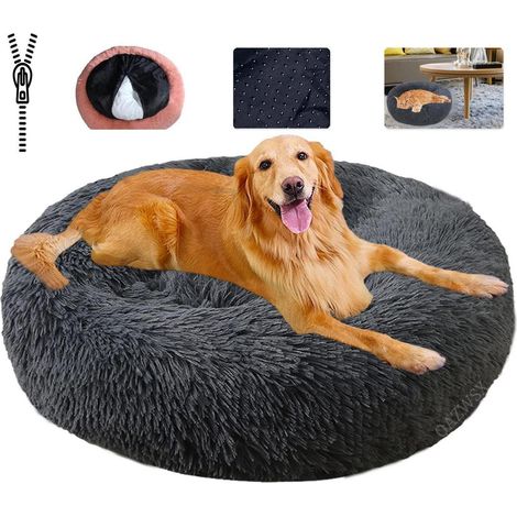 Lit pour animal de compagnie douillet L-70cm Gris foncé, Lavable, Réduit l'anxiété