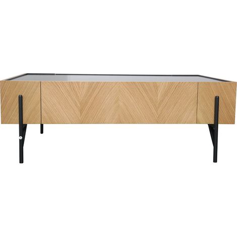 Couchtisch aus hellem Holz mit 2 großen Schubladen SEQUOIA