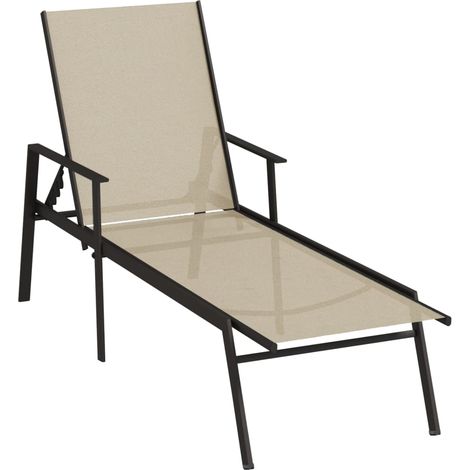 Maison Exclusive - Sonnenliege Stahl und Textilene Creme