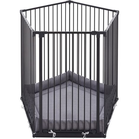 Safetots Extra Tall Play Pen with Mat, Pentagon, 5 x 72cm, Black, 105cm High (1/5)