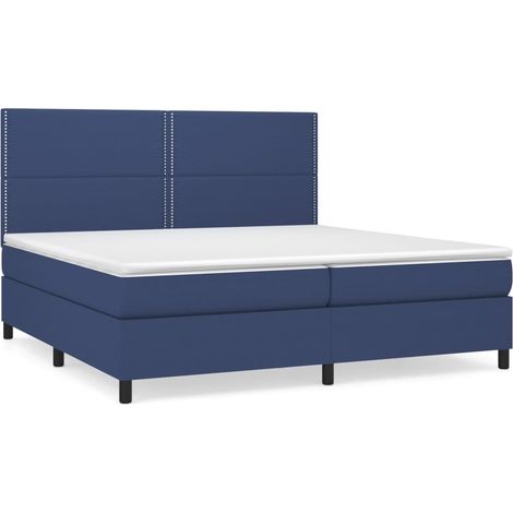 Maison Exclusive - Giroletto a Molle con Materasso Blu 200x200 cm in Tessuto (1/5)