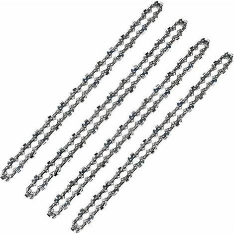 Lot de 4 chaînes de tronçonneuse 52 maillons – Pas 3/8 LP – Jauge 0.50 mm – Pour guide de 14 pouces – Acier haute performance (1/5)