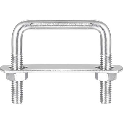 Lot de 3 boulons en U M8 x 53 mm 50 vis carrées, acier inoxydable 304 avec écrou, pour la fixation