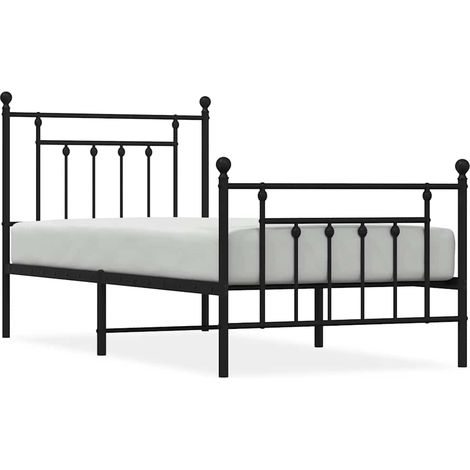 Maison Exclusive - Cadre de lit métal sans matelas avec pied de lit noir 90x190 cm (1/5)