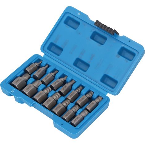 Kit d'extracteurs de vis à tête hexagonale pour boulons en acier au chrome-molybdène endommagés et cassés (15 pièces). (1/5)