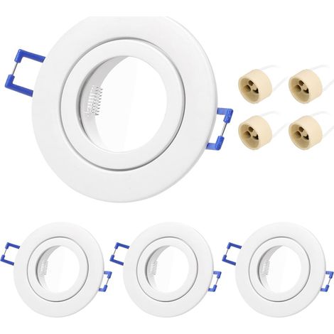 Lot de 4 Spot Encastrable, IP44, Aluminium, GU10, Salle de Bain - Lot de 4 Spot Encastrable, IP44, Aluminium, GU10, Salle de Bain (1/5)