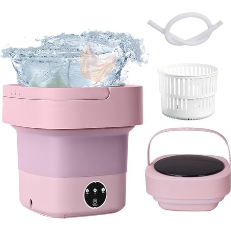 Tragbare Waschmaschine, 8 l, Mini-Waschmaschine, bis zu 1,7 kg, Reise-Camping-Waschmaschine, für Unterwäsche, Socken, Wohnungen, Studenten (EU-Stromversorgung) (1/5)