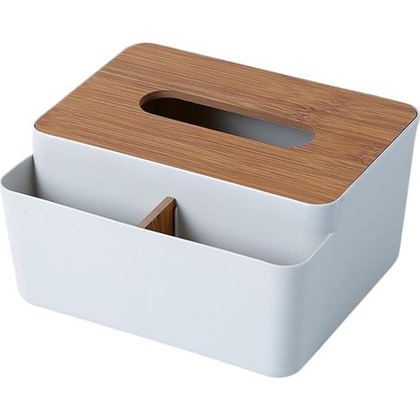 Porta fazzoletti con scomparti e coperchio removibile - Grigio (1/4)