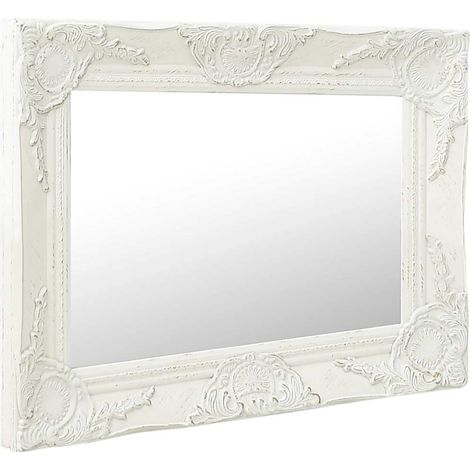 Maison Exclusive - Wandspiegel im Barock-Stil 50x40 cm Weiß (1/5)