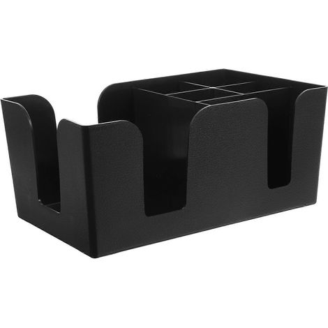 Boîte de rangement pour sachets de thé et de café, compartiments de rangement-24.00X14.60X10.50CM-Black (1/4)