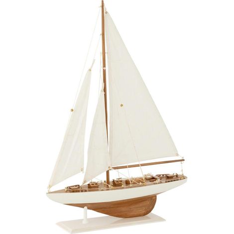 Voilier Déco en Bois "Harrison" 59cm Blanc