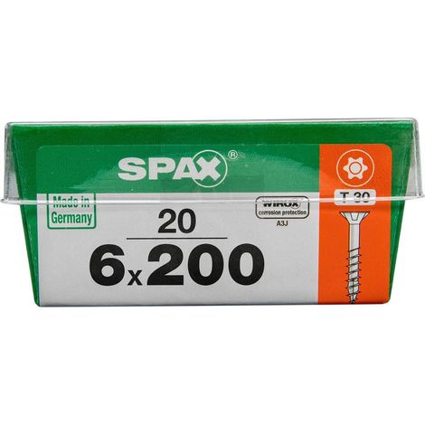 Spax Universalschrauben 6.0 x 200 mm TX 30 - 20 Stk. Holzschrauben (1/2)