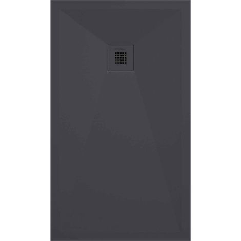 Receveur de douche lisse anthracite Stone Plus, grille de couleur - 140 x 80 cm (1/4)