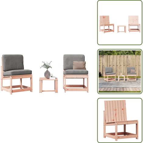 The Living Store 3-tlg. Garten-Lounge-Set Massivholz Douglasie - Gartentisch - Gartenstuhl - Holztisch - Holzsitzgelegenheit - Gartenmöbeln (1/5)