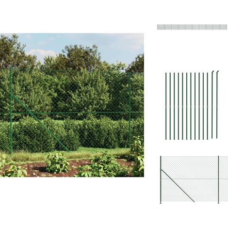 Clôture à mailles losangées avec bride vert 1,6x25 m - Clôture - Clôture Grillagée - Clôture Cyclique - Clôture Jardin - Clôture Verte (1/5)