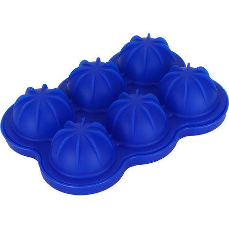 Wiederverwendbare Silikon-Eiswürfelform mit 6 Mulden, dunkelblau, für Eisbälle, für Zuhause, Küche und Bar. (1/5)