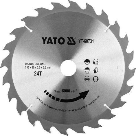 Lame De Scie TCT - 255 X 24 X 30 Mm - Dents Carbure De Tungstène - Pour Scie À Onglets Et Scie Circulaire Sur Table - 1 Pièce