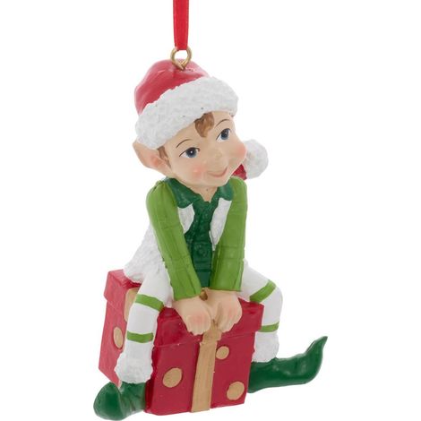 Decorazione da appendere a forma di abete con folletti giocosi in resina, 9 cm - Feeric lights & christmas (1/5)