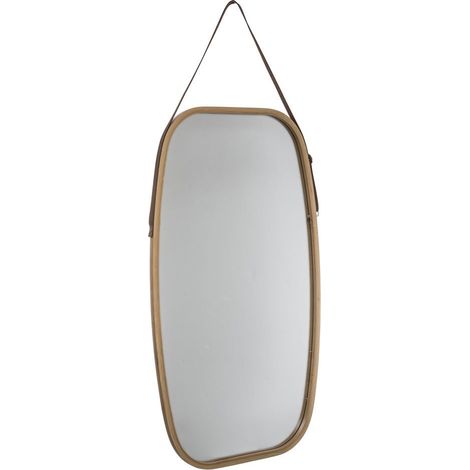 Miroir suspendu rectangulaire, 77 x 43 cm, reliure en bois (1/7)