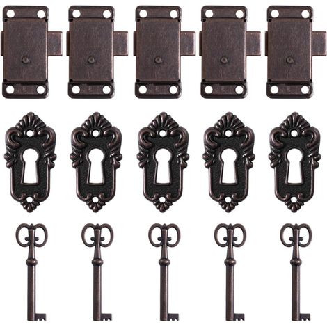 Serrures antiques pour boîtes à bijoux, lot de 5 clé robustes en (1/5)