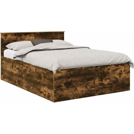 Maison Exclusive - Bettrahmen Geräucherte Eiche 150 x 200 cm Holz