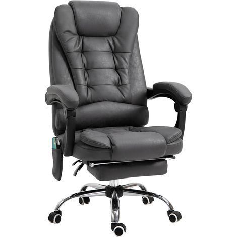 Büro-Massagesessel mit 6 Massagepunkten und Heizfunktion, höhenverstellbar, grau