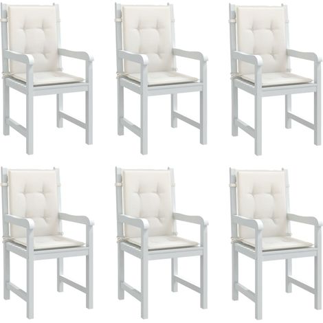 Niedriglehner-Auflagen 6 Stk. Melange Creme 100x50x4 cm Stoff