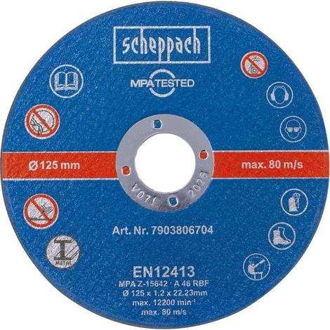 Scheppach Trennscheiben Set 12-teilig Ø 125 x 1,2 x 22,23 mm