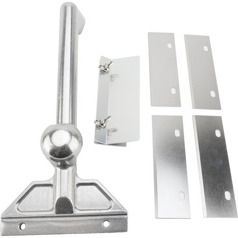 Grattoir à plancha avec lames de rechange en acier inoxydable, longue poignée ergonomique, gril à dessus plat en aluminium pour usage domestique et Commercial