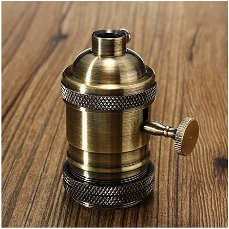 Douille Lampe E27 - Interrupteur Intégré - Style Rétro Industriel - Aluminium - Pour Suspension Et Applique - 1 Pièce (1/5)