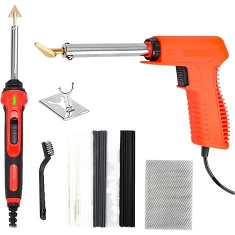 Outils de réparation de pare-chocs de voiture 100W, fer à souder de réparation, outils de repassa du cuir, Kit de souda du plastique, fer à souder électrique(Deluxe Rackage,1 UK) (1/5)