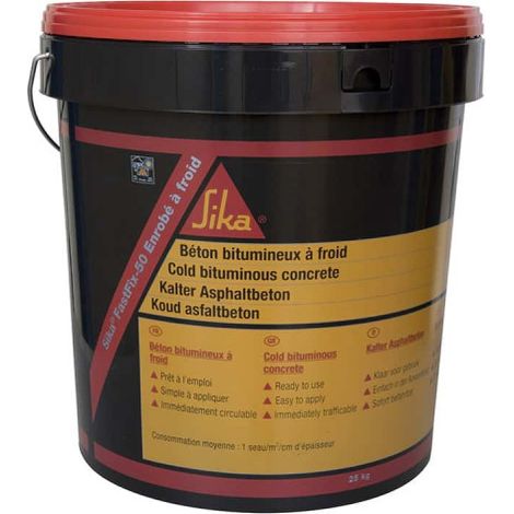 Asfalto de mezcla en frío SIKA FastFix-50 - Para el mantenimiento rutinario - 25 Kg
