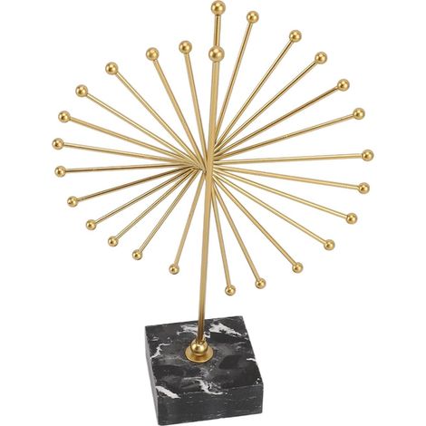 Abstract Sculpture, Handmade Metal Sculpture with Iron and Marble Base, Abstract Design, Tabletop Decoration for Living Room, Office, 30 x 20 cm (7140L-0102) (1/5)