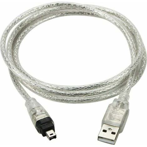USB-Stecker auf FireWire IEEE 1394 Adapterkabel – 4-Pin iLink – Länge 100 cm – Übertragungsrate 100/200/400 Mbit/s – DCR-TRV75E (1/5)