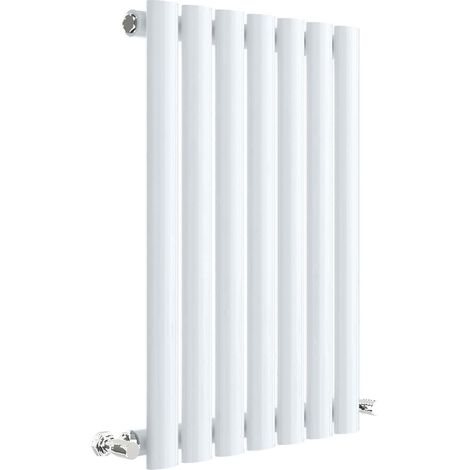 Hudson Reed Revive Single Designer Horizontal Radiator 600mm H x 412mm W - High Gloss White (1/5)