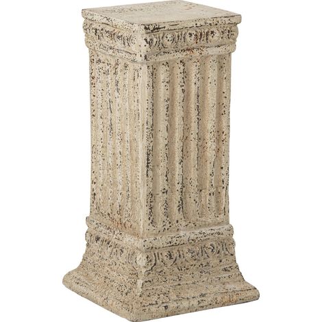 Socle blanc cassé esprit colonne antique - blanc cassé patiné (1/5)