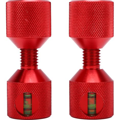 Lot de 2 goupilles à deux trous de 1-1/8 po en alliage d'aluminium, goupilles d'alignement à 2 brides avec niveau intégré, finition anodisée rouge.