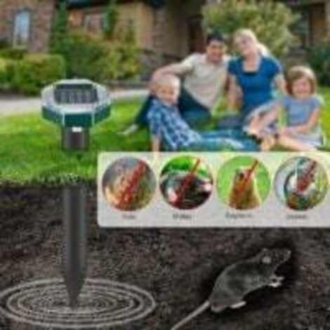Pacchetto di 8 Spikes Ultrasonici per la Difesa contro Talpe, Serpenti e Topi, Solare per Prato, Giardino e Cortile (1/4)