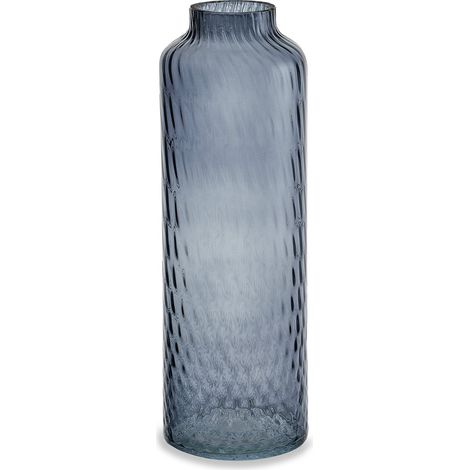 "Vaso artigianale BOTTIGLIA in vetro di Murano grigio freddo 34 cm" (1/2)