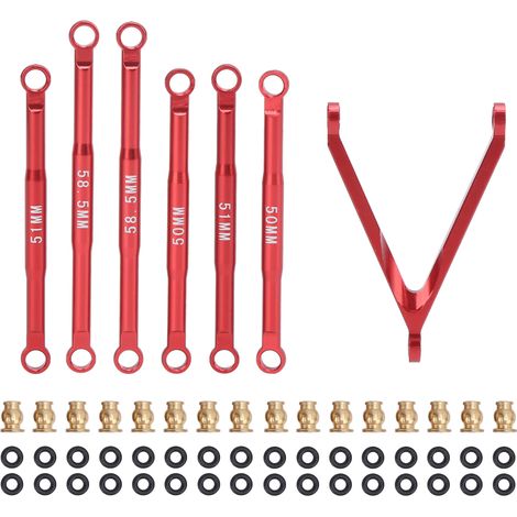 Jeu de biellettes de suspension en aluminium pour AXIAL SCX24 1/24 voiture RC rouge (1/5)