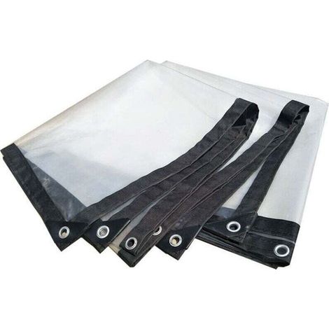 2x2 mètres Bâche imperméable transparente avec œillets, bâche en plastique transparente épaissie, bâche imperméable à la pluie (1/4)