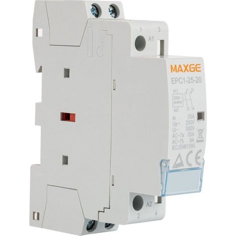 Contactor Modular 2P 25A 230V 6KA Clase AC Contacto 2NO Gris IluminaShop