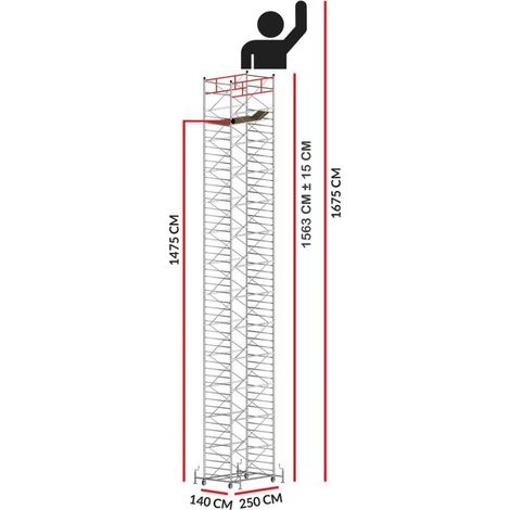 Echafaudage TITANIUM PRO (Hauteur de travail 16,75 m)
